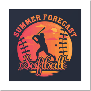 Summer Baseball Forecast Sunny Days and Double Plays Fastpitch Slowpitchc Posters and Art